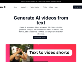 Vadoo AI:一键智能文生视频与多语言字幕生成的全能视频制作工具