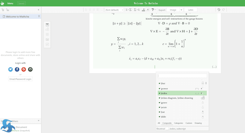 Mathcha Graph 推荐一款在线所见即所得手写识别公式数学编辑器-Mathcha - 优品评测