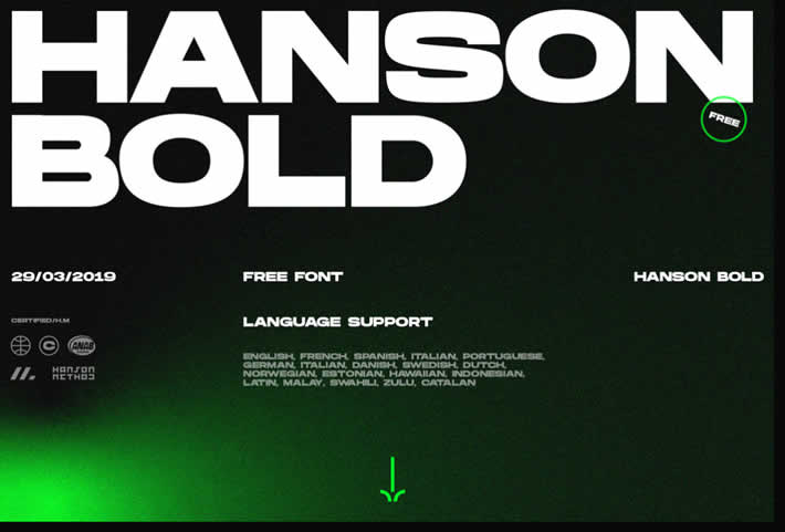 推荐一款免费英文字体-Hanson Bold