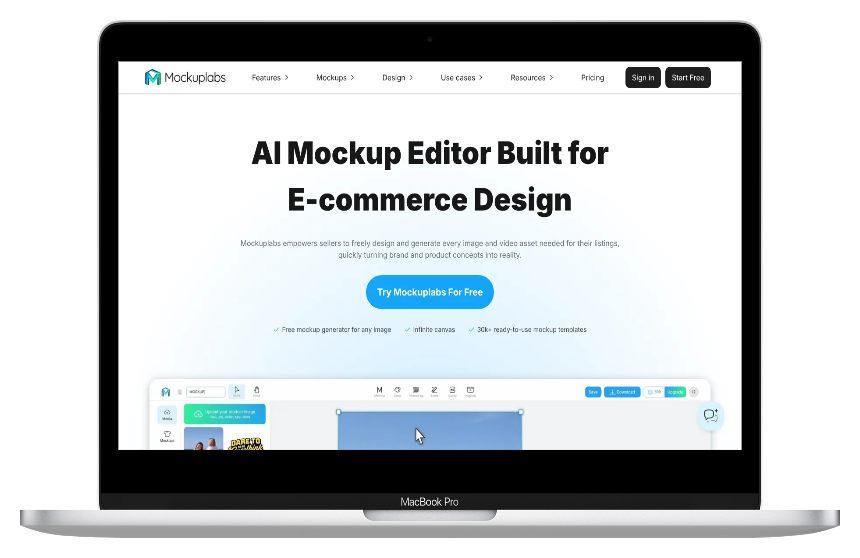 Mockuplabs AI：免费AI工具一键生成商品促销图，电商设计自己搞定
