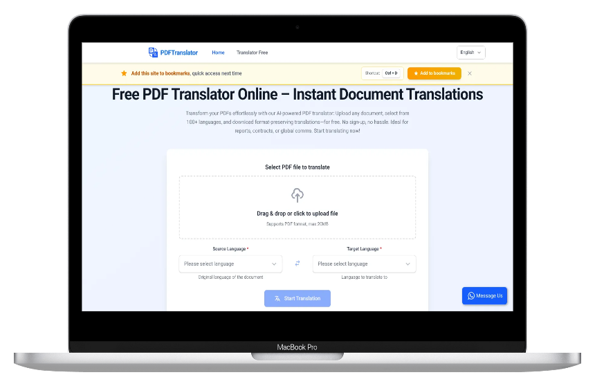 PDF Translator：好用的在线PDF翻译工具，基础功能免费免注册